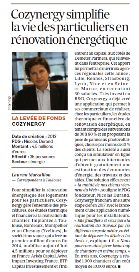 Cozynergy article Les Echos