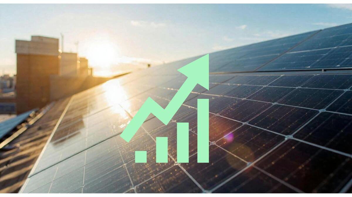 panneaux solaires et graphique vertueux